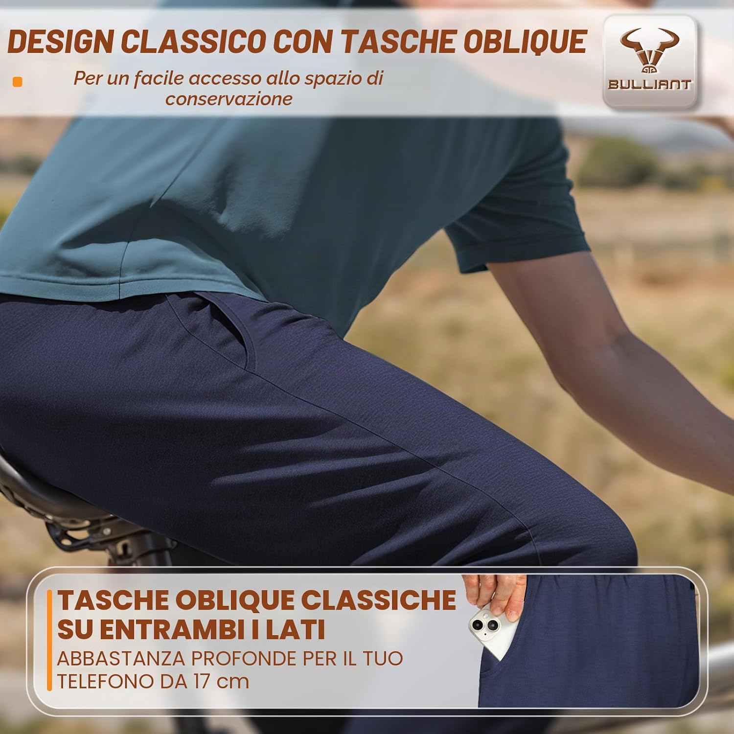 Detalle de BULLIANT Pantaloni Jogging Uomo: comfort elastico, resistenza al pilling e stile versatile
