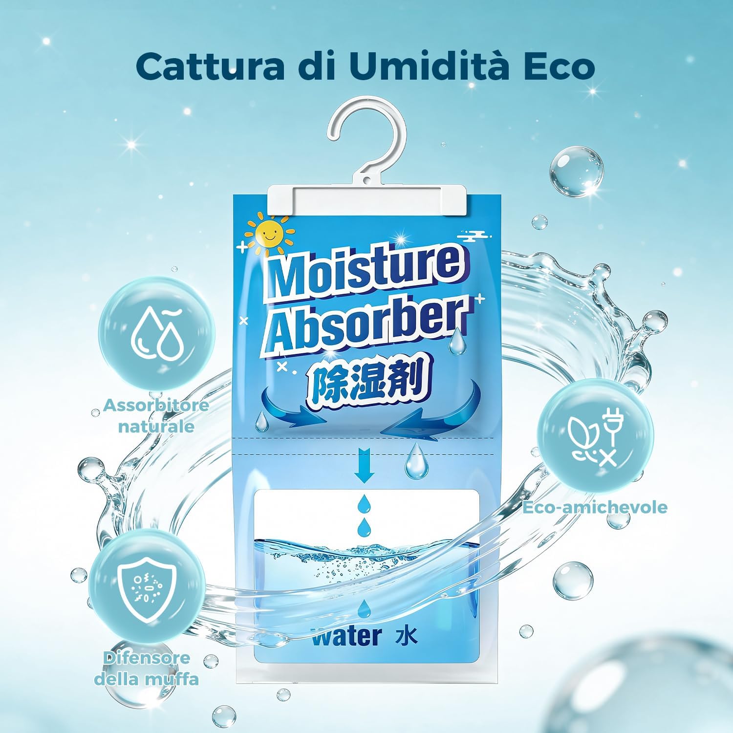 Thumbnail 1 de AROÉVE Deumidificatore: 10 Confezioni da 150 g per Armadi e Ambienti, Capacità 500 ml per Sacchetto
