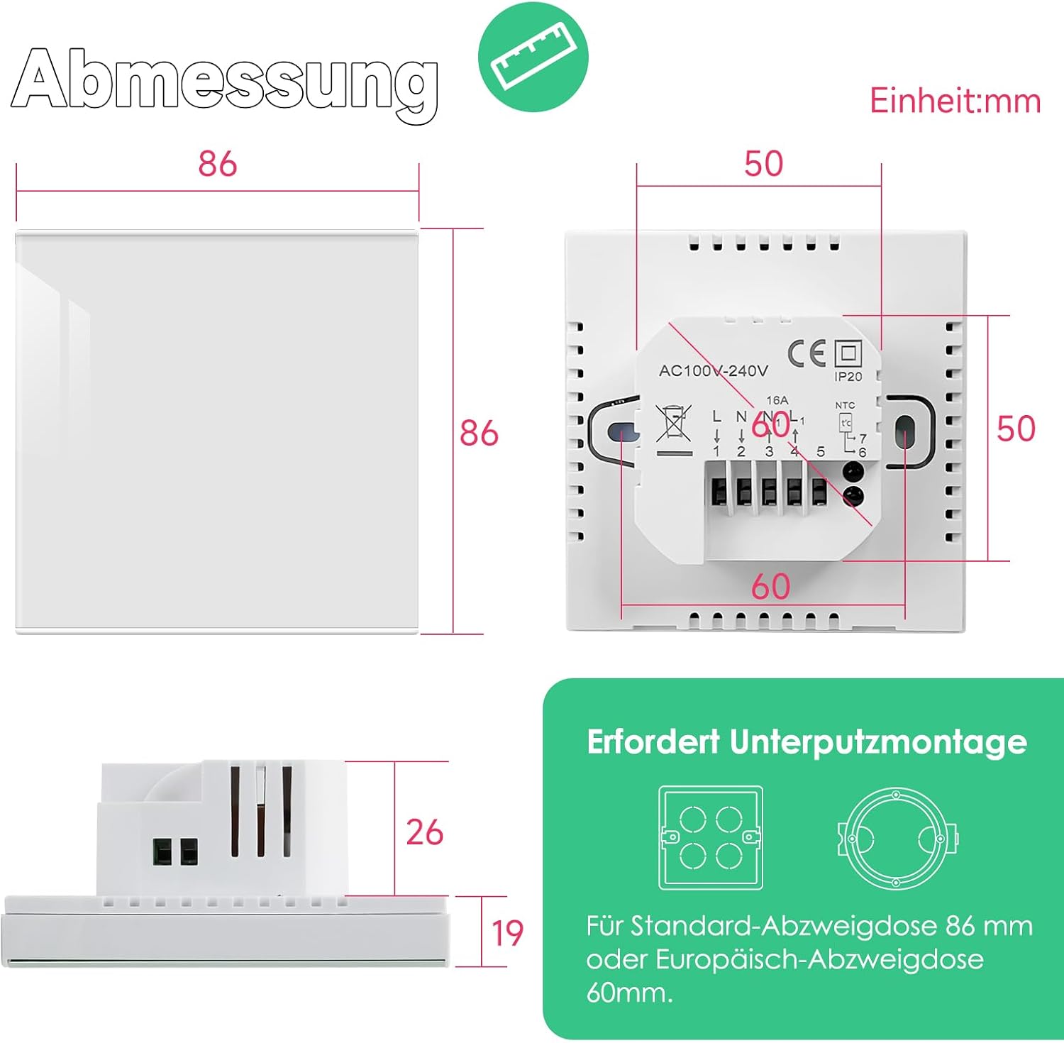 Thumbnail 5 de Beok Thermostat Fußbodenheizung Smart WLAN
