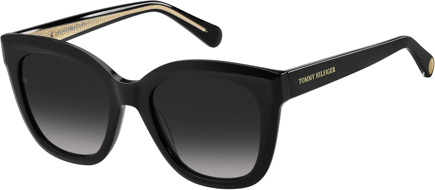 Detalle de Tommy Hilfiger TH 1884/S Sunglasses Mixte – 807/9O BLACK, taille 52