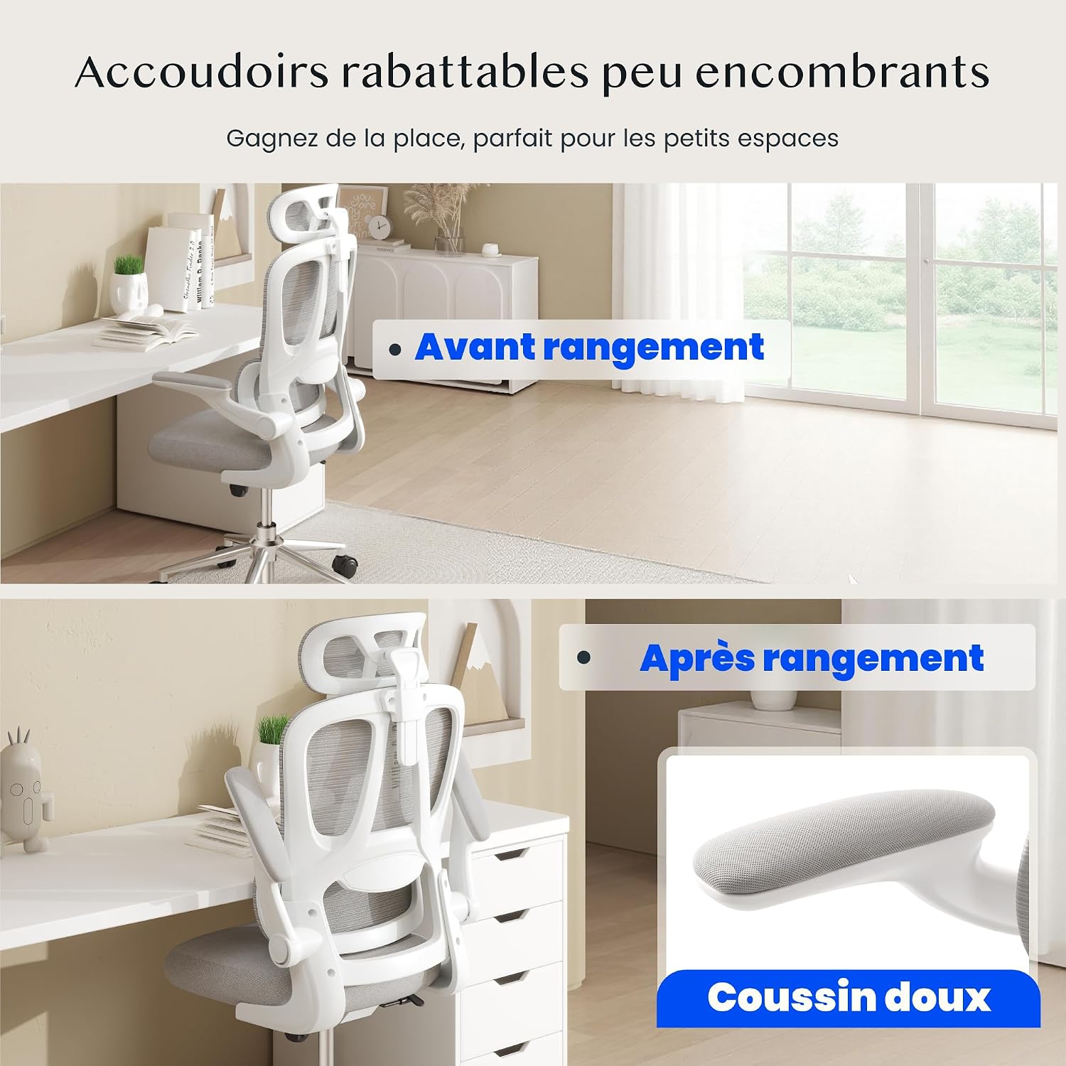 Thumbnail 2 de FLEXISPOT OC3 Lite Chaise de bureau ergonomique avec dossier en maille et soutien lombaire en C