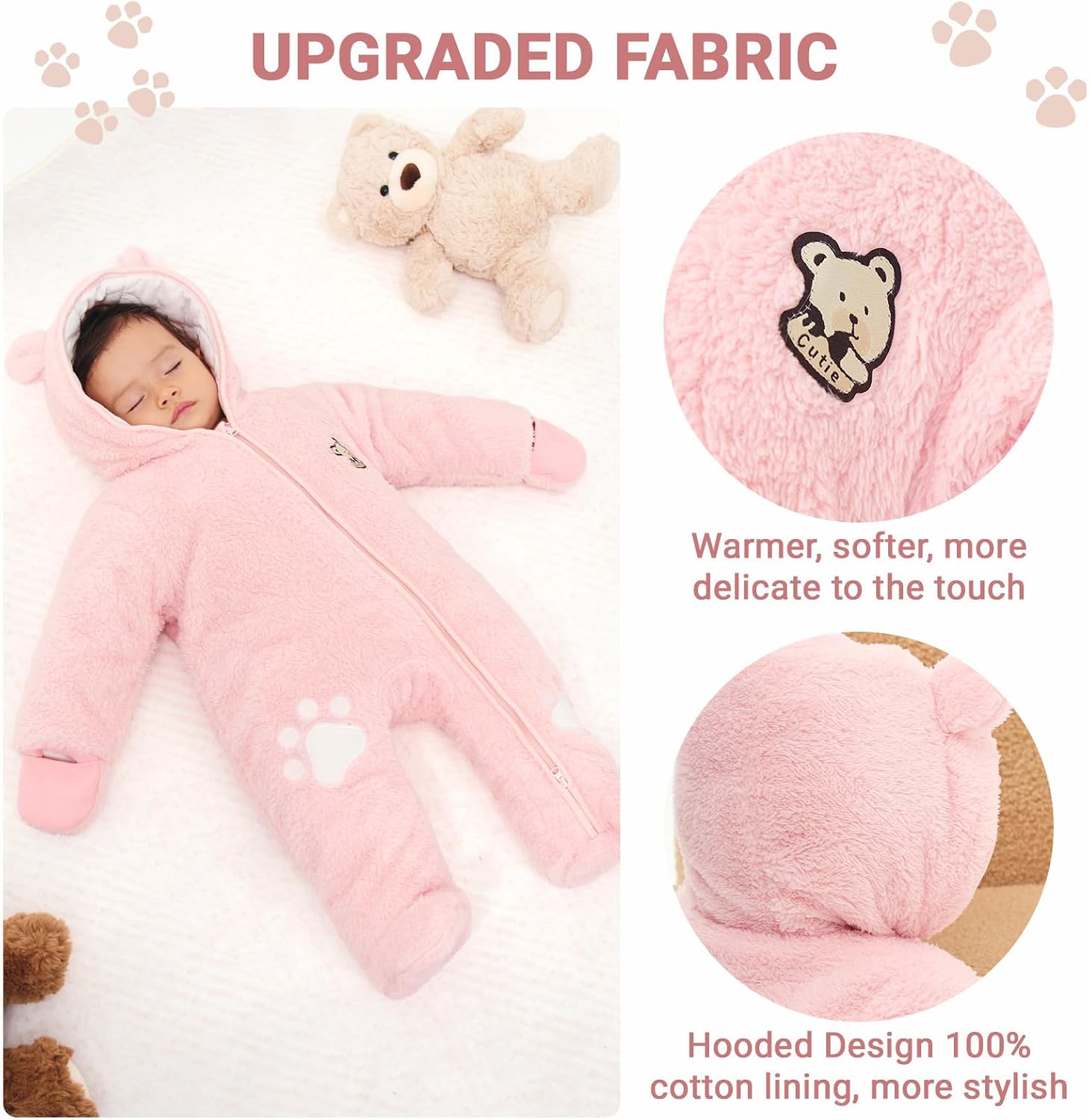 Thumbnail 4 de JiAmy Newborn Winter Hooded Romper 0-12m