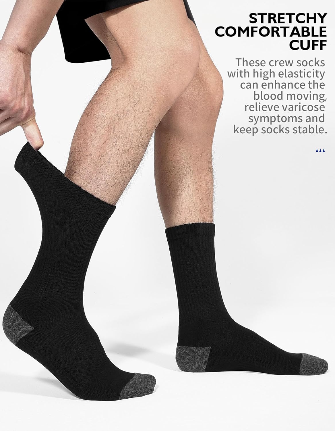 Thumbnail 4 de CloseMate - 6 Paires Chaussettes de Sport pour Homme, coton respirant, renforcées (39-42 / 43-46) – Blanc, Noir, Gris