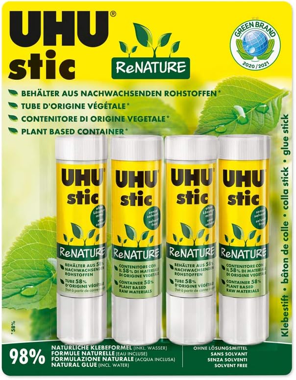Detalle de UHU Stic - Bâton de Colle Sans Solvants, Lot de 12 sticks de 21 g