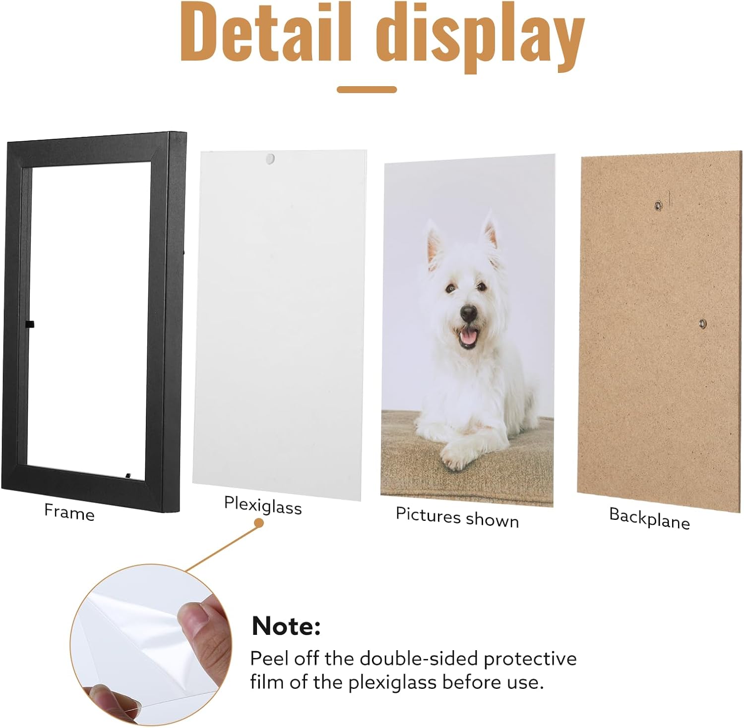 Detalle de HuaJiao 7x5 Picture Frame 4 Pack