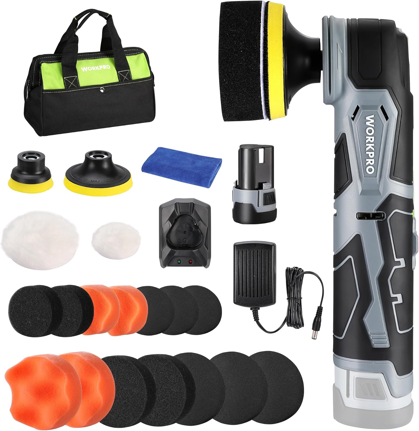 Detalle de WORKPRO Cordless Car Polisher 12V 3000RPM