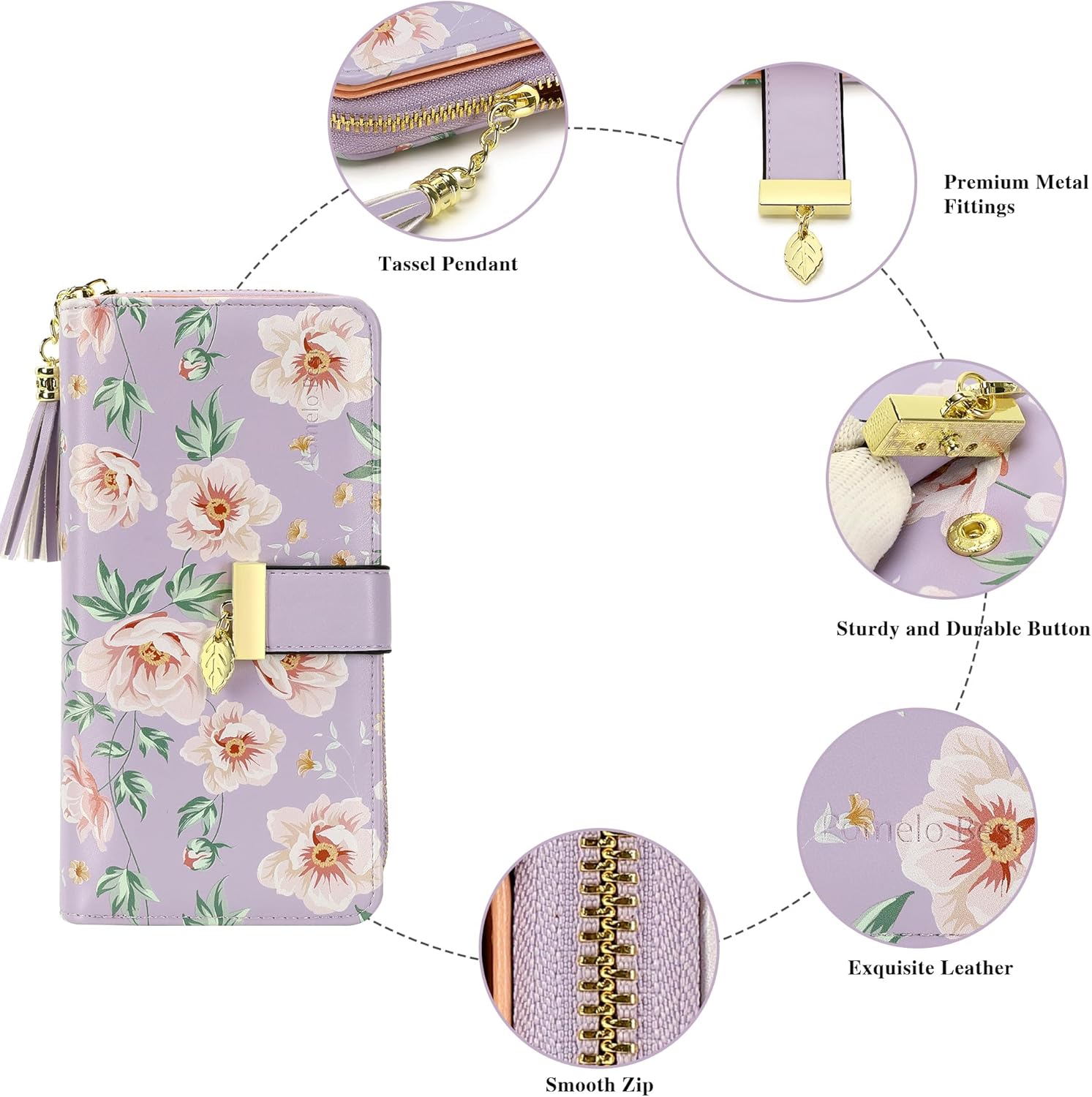 Thumbnail 2 de Pomelo Best RFID Women’s Wallet (Large Capacity) with 12 Card Slots & Phone-Fit Design