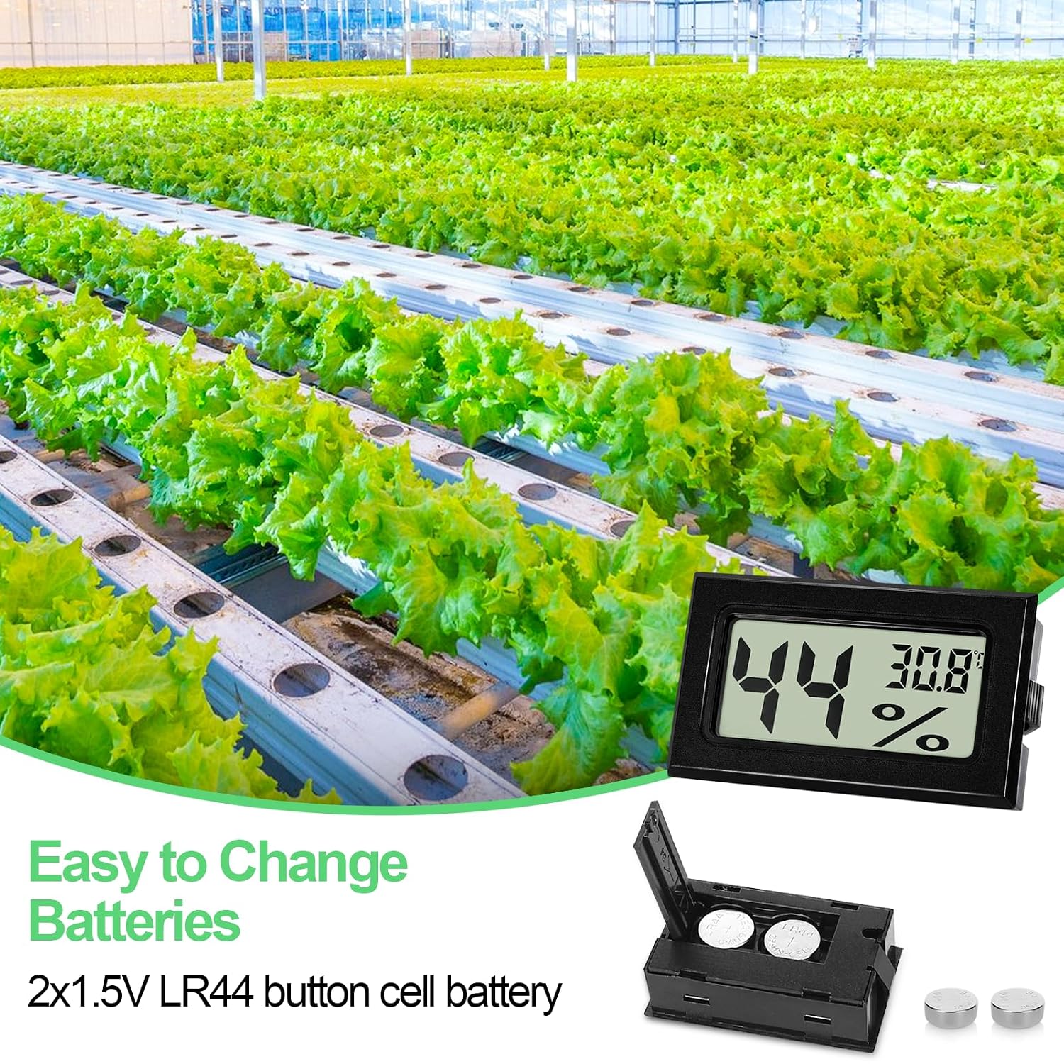 Detalle de Farerkass Hygrometer – kompaktes Digitalthermometer mit LCD-Display für Innenräume