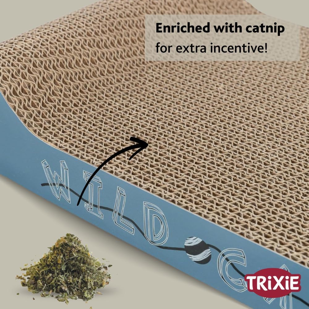 Thumbnail 4 de TRIXIE Wild Cat Scratching Board – Robust Corrugated Cardboard Cat Scratcher with Catnip (41 × 24 × 7 cm)