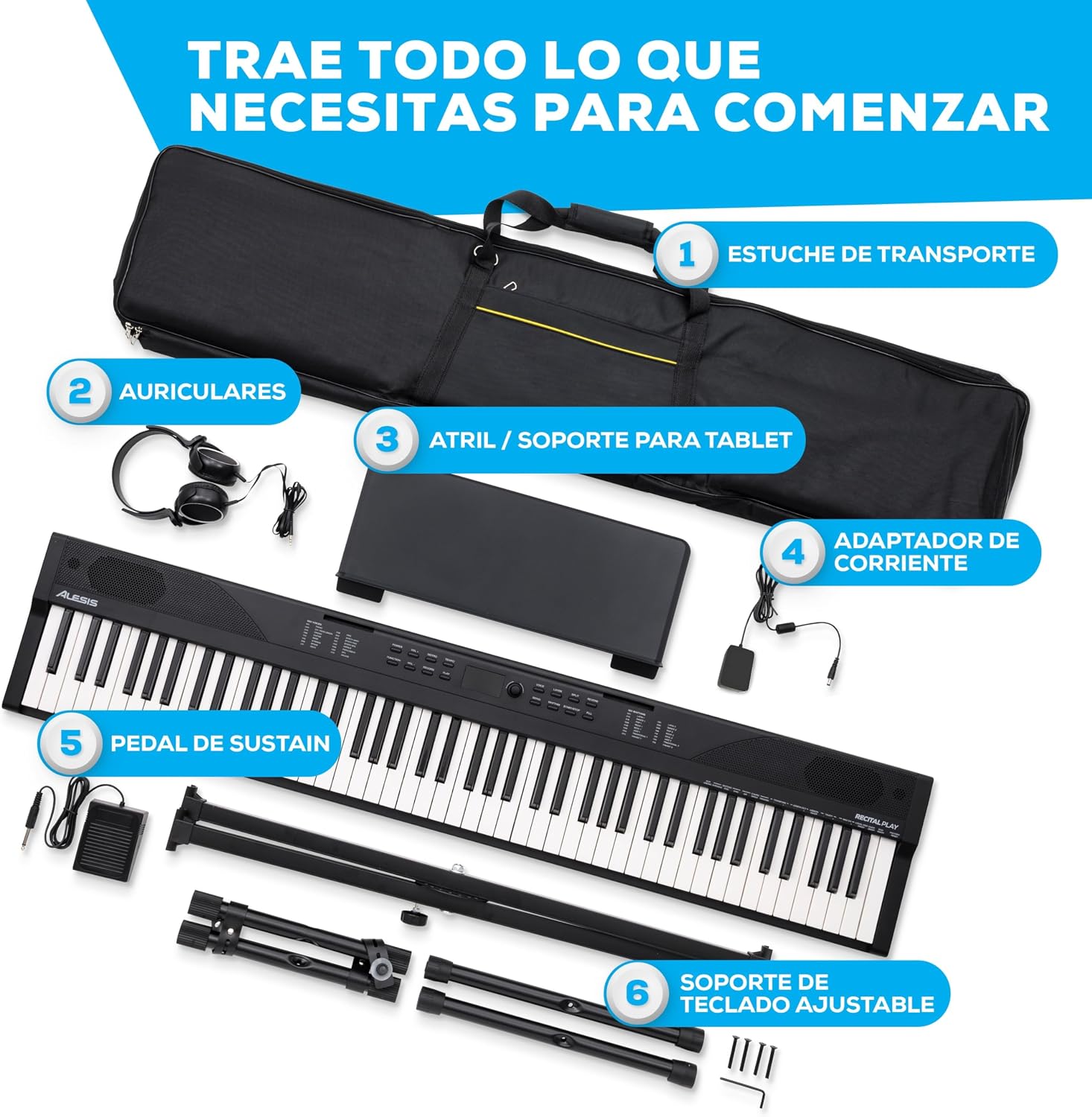 Thumbnail 5 de Alesis Teclado Piano 88 Teclas con Sonidos y Accesorios 🎹