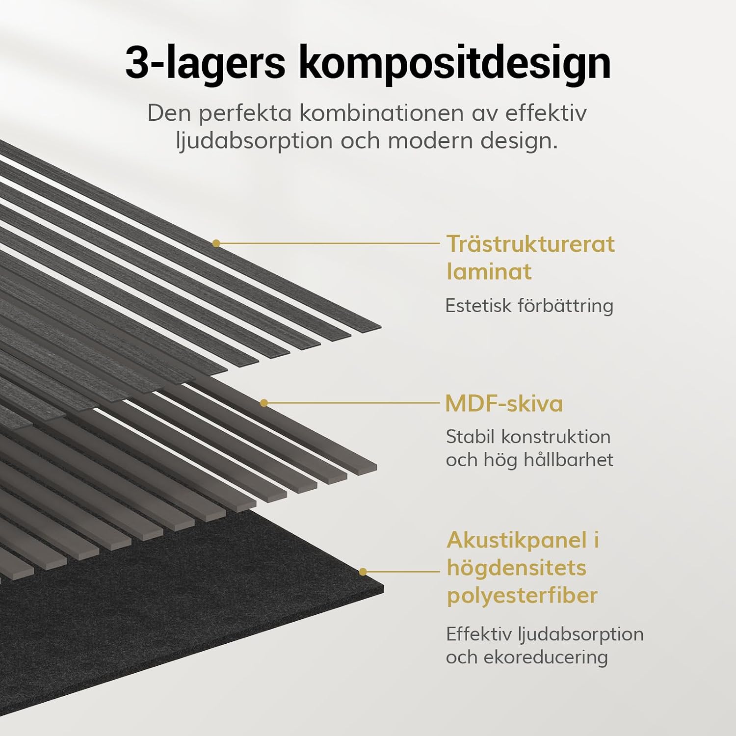 Detalle 2 de TONOR 25070 akustikpaneler, 120 x 60 cm, svart, 4-pack