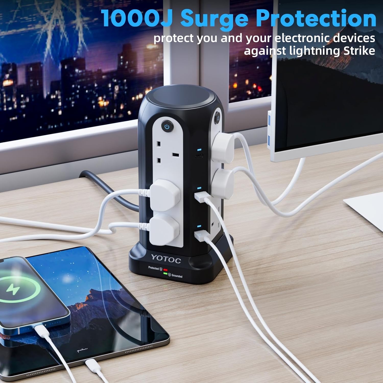 Thumbnail 1 de Tower Extension Lead 12-way Surge Protected 3250W 🔌