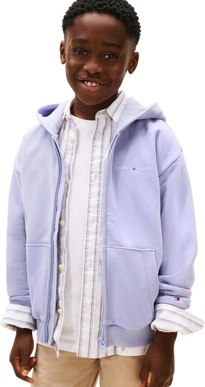 Detalle de Tommy Hilfiger Mini Corp Zip Through Hoodie KS0KS00726 felpa con cappuccio e zip unisex