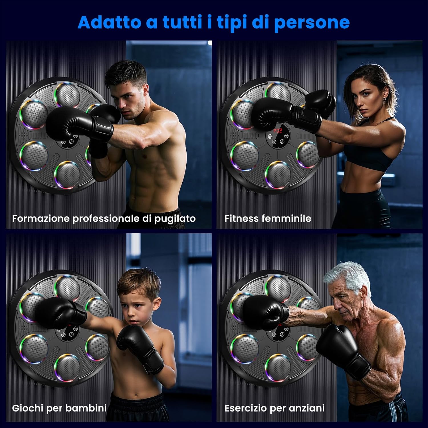 Thumbnail 6 de Infaebo Macchina da Boxe Musicale Extra Large con LED e Bluetooth