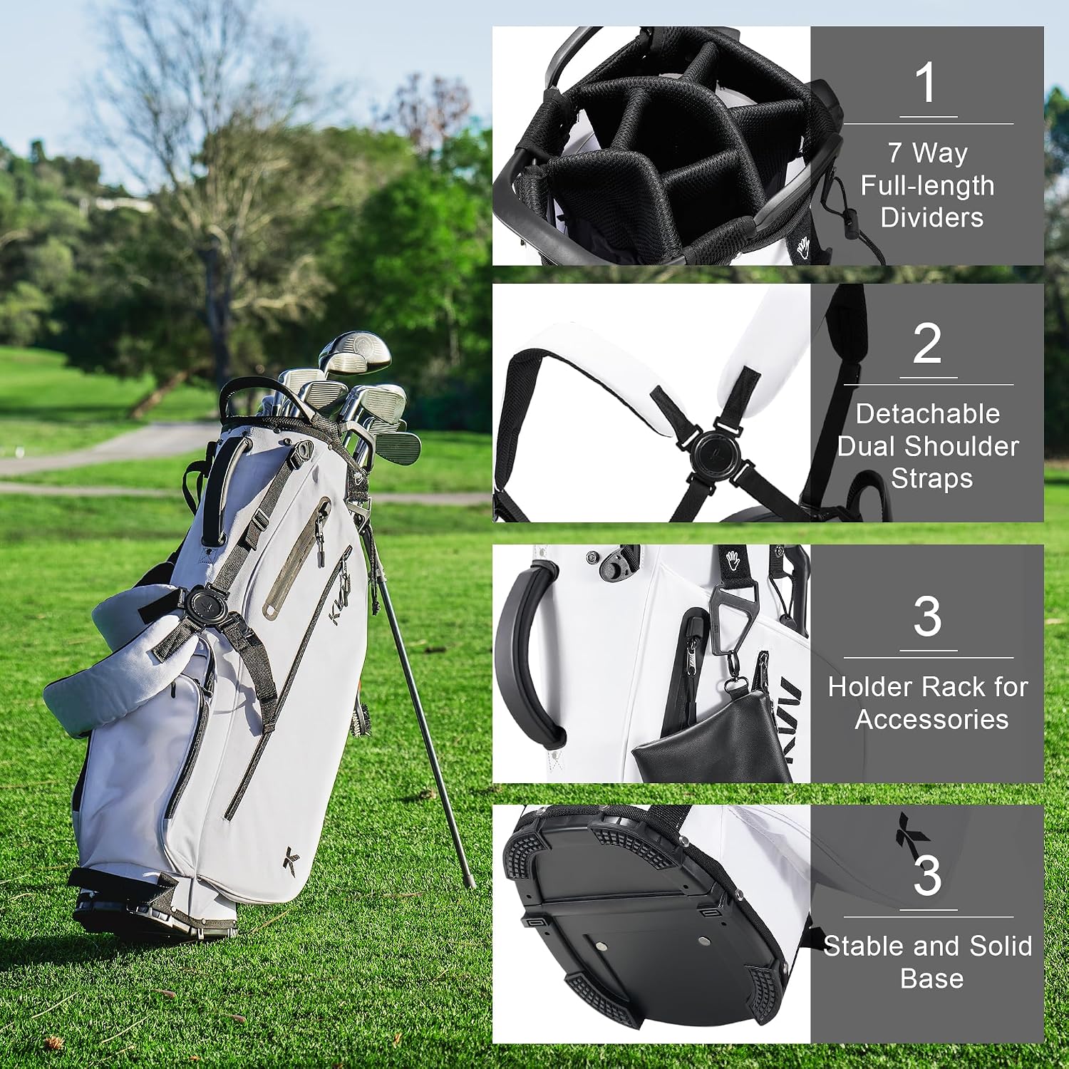 Detalle de KVV Golf Stand Bag with 7-Way Dividers