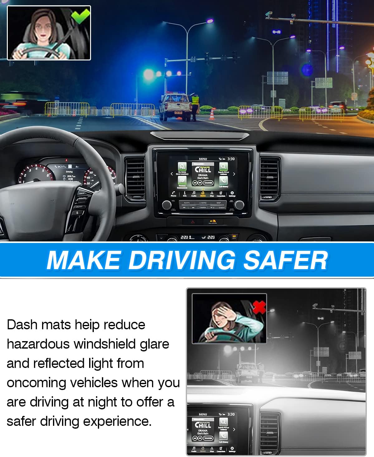Thumbnail 5 de CARTIST Dash Cover Custom Fit for Nissan Frontier (2022-2026) — Non-Slip, Anti-Glare Dashboard Mat