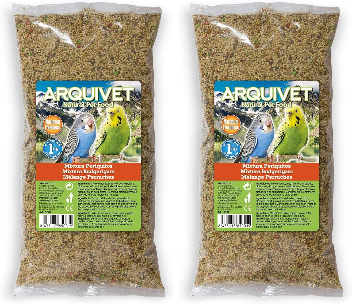 Detalle 1 de Arquivet Mixtura Parrocchetti 1 kg mangime