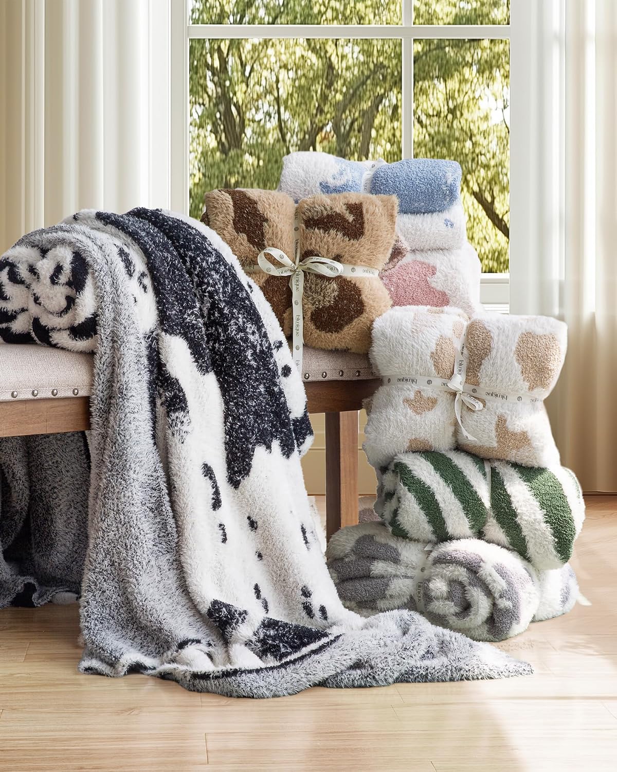Thumbnail 6 de blunique Cow Throw Blanket 60x80 Inches 🧣