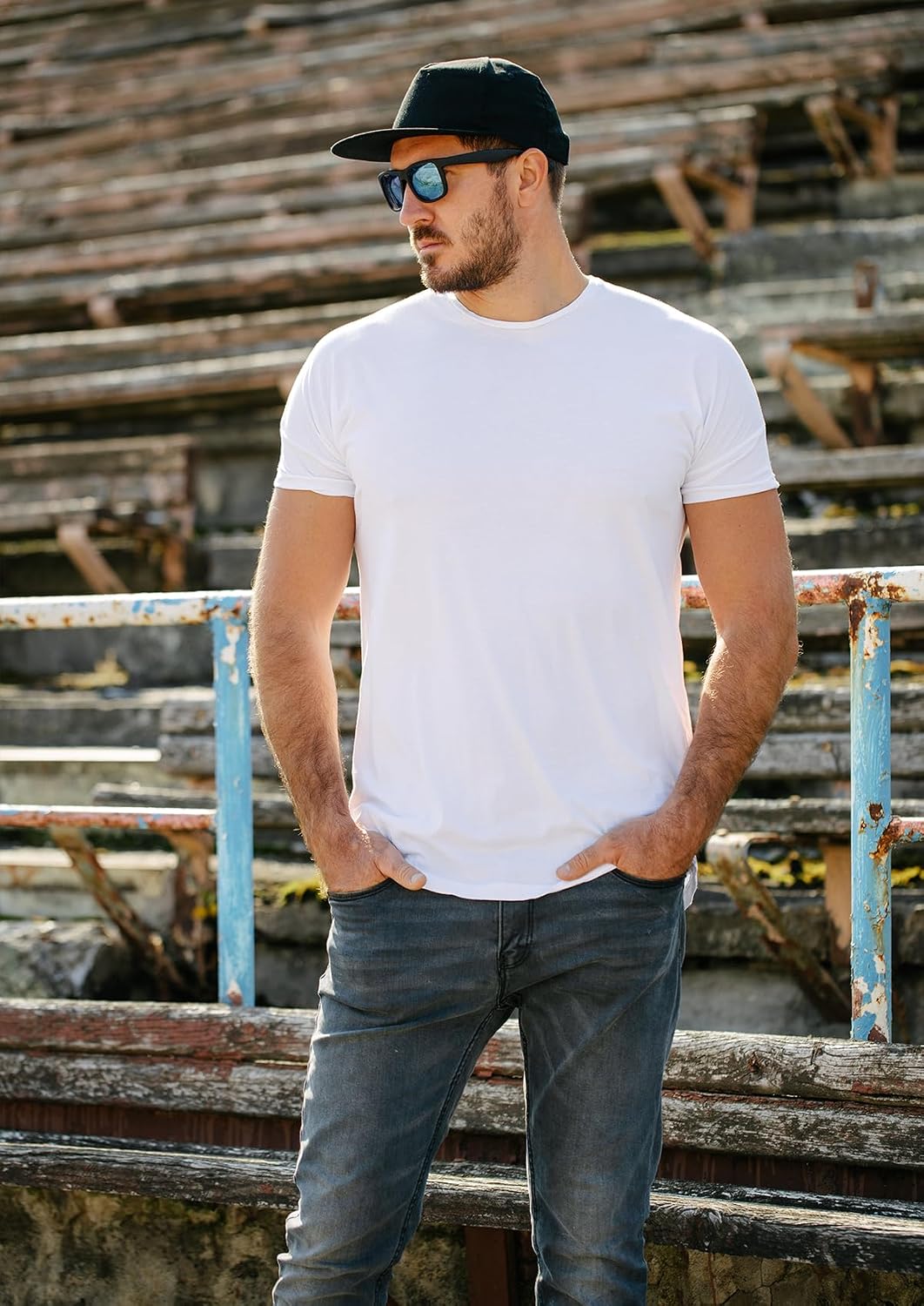 Detalle de Herren T-Shirts mit 4er Set Baumwolle