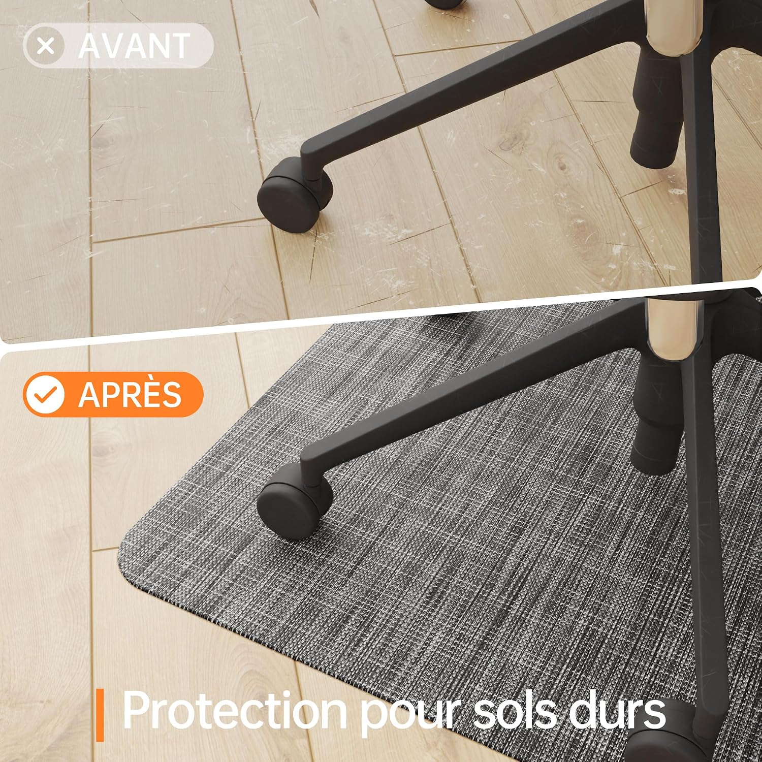 Detalle 1 de HOMEK Tapis chaise de bureau 115x150 cm