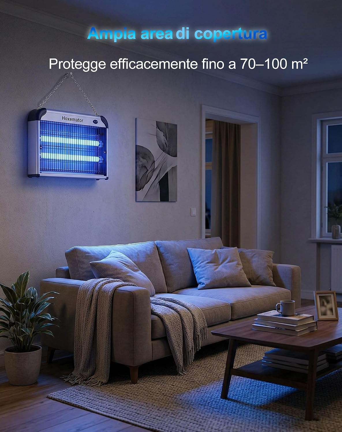 Detalle de Hoxemator Lampada Antizanzare 20W: Trappola Elettrica UV 365nm per Interno ed Esterno