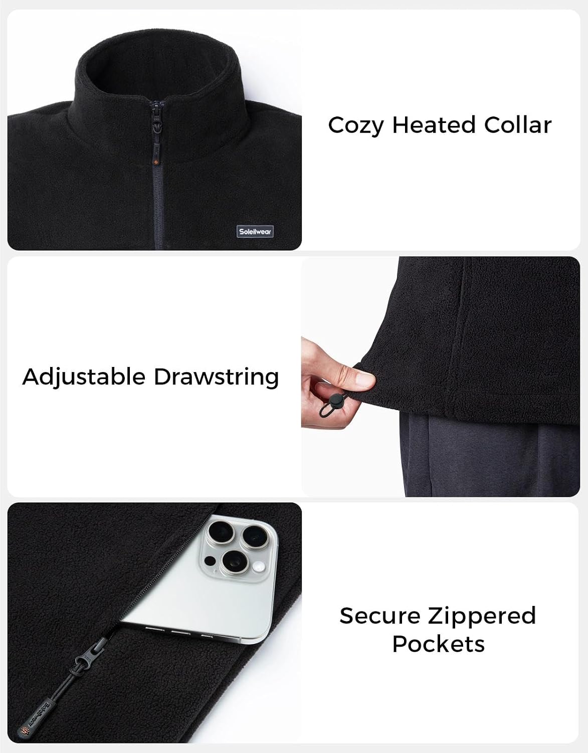 Detalle de Soleilwear Heated Vest for Men, 9 Heating Zones