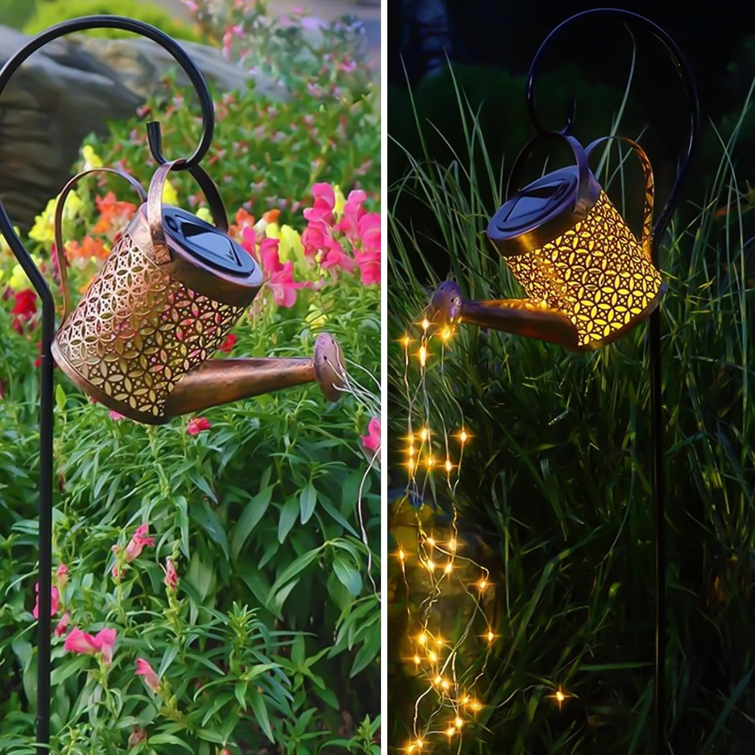 Thumbnail 5 de CNMTCCO Solarlampen für außen – Vintage-Gartenlaternen in Gießkannen-Optik mit Sternenregen