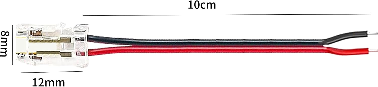 Detalle de Clearhill CON-C-8MM2PIN-WTS20P 2-polige ledstripconnectoren, 8 mm, 20 stuks