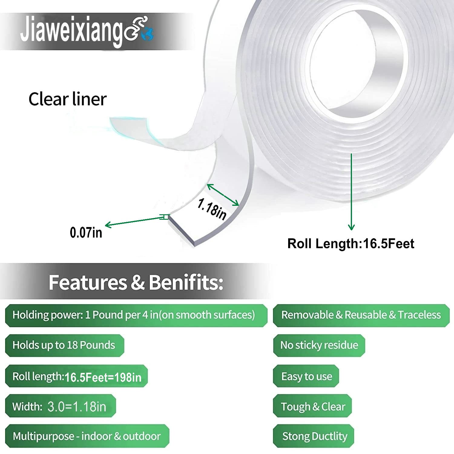 Thumbnail 1 de Jiaweixiang Double Sided Mounting Tape 5.0 m