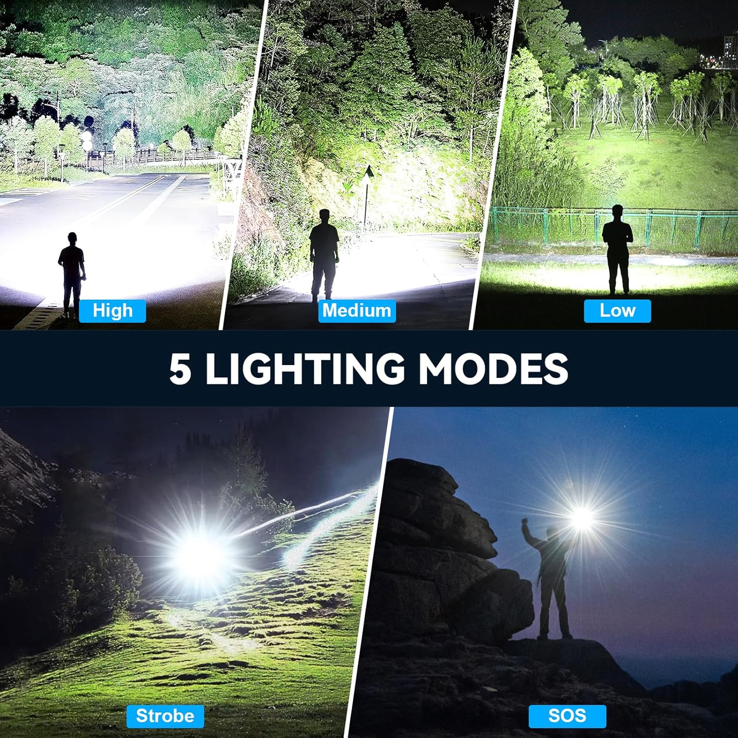 Thumbnail 5 de Kmivo Flashlight 99,000 Lumens Rechargeable LED 🔦