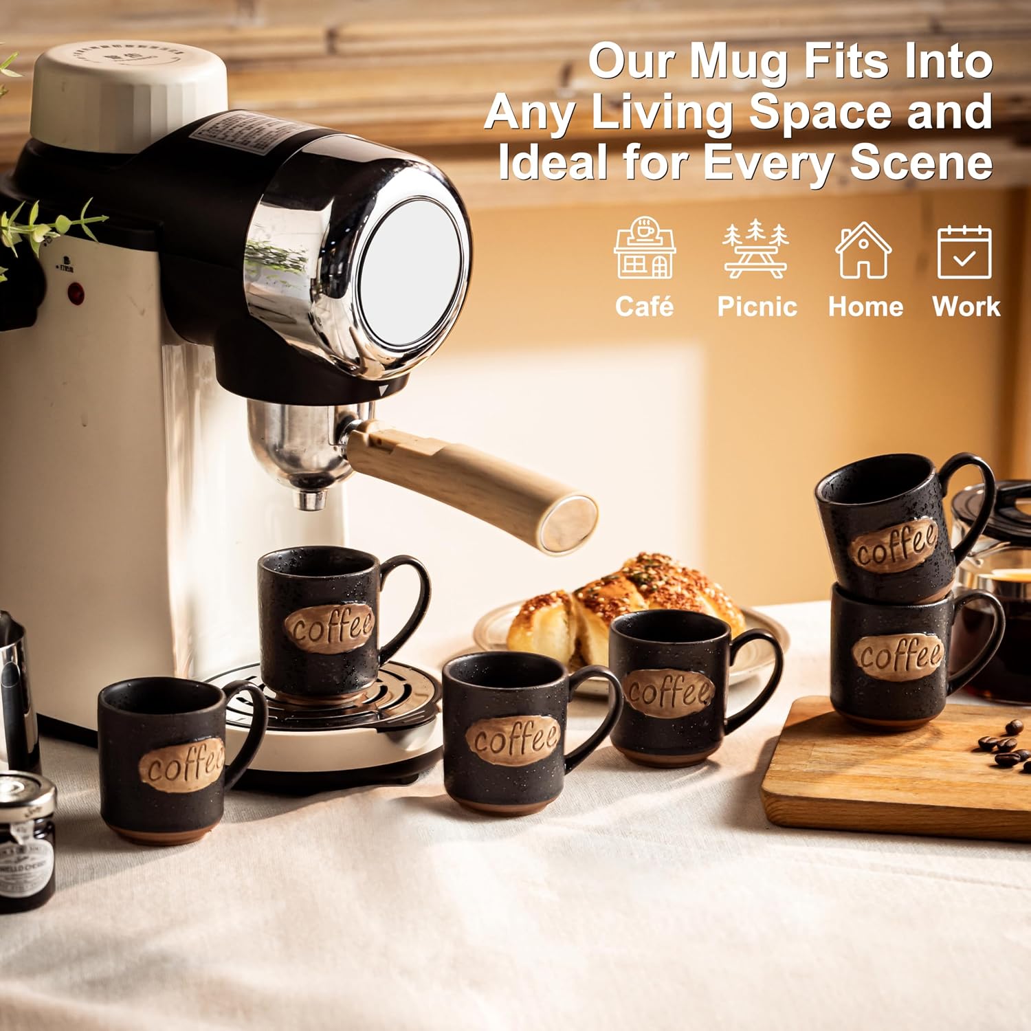 Detalle 2 de LYEOBOH Espresso Cups 3 oz set of 6