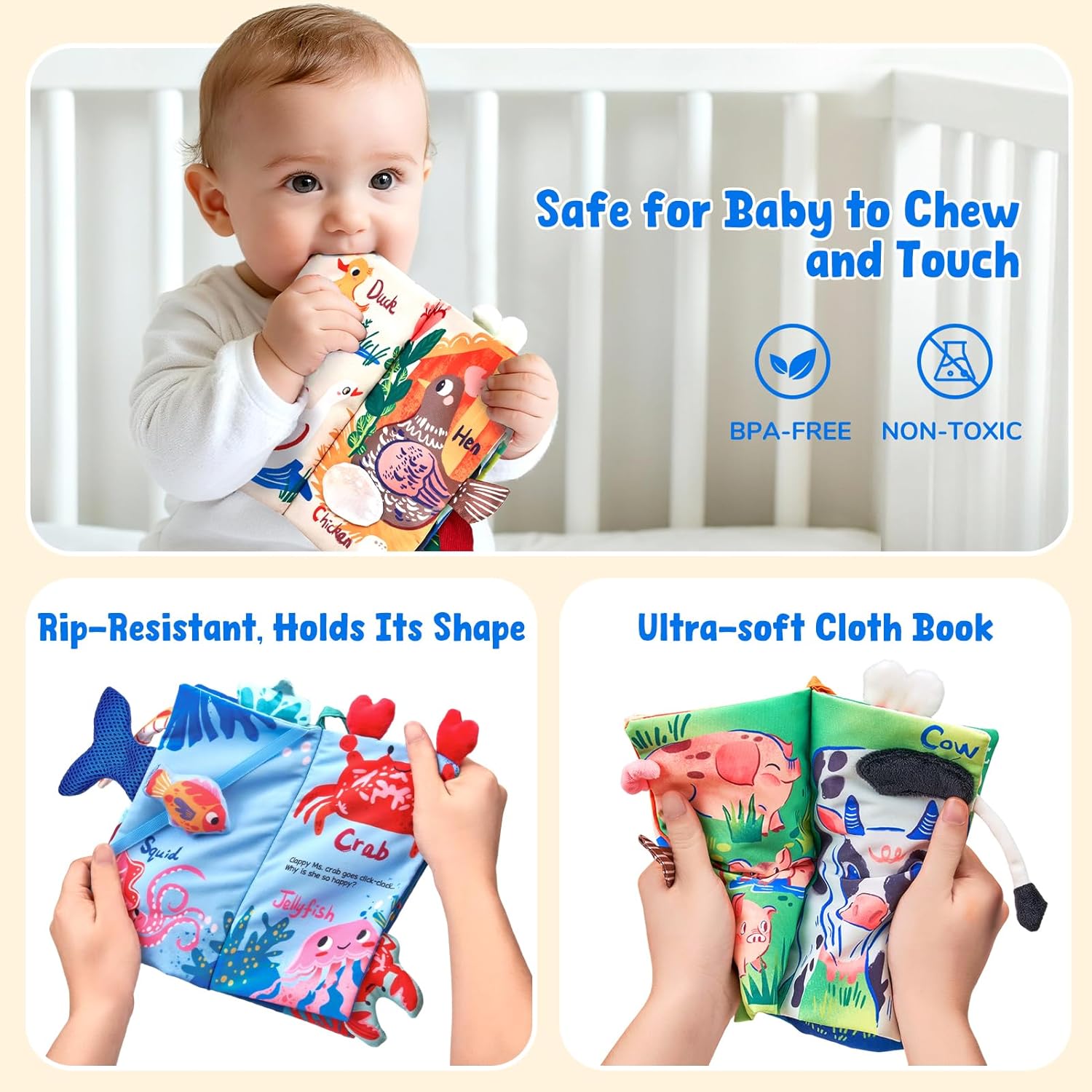 Thumbnail 2 de JoyCat Baby Books 0-6 Months: Twin Sensory Book Set for Babies