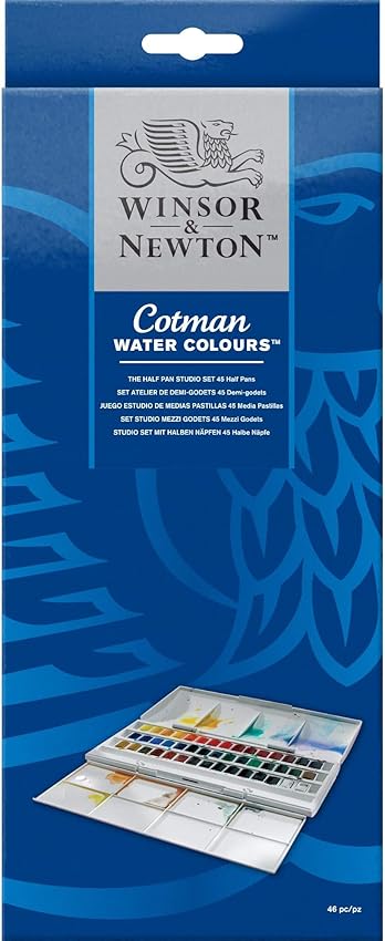 Thumbnail 2 de Winsor and Newton Cotman set acuarela 45 medias sartenes y 1 pincel 🎨
