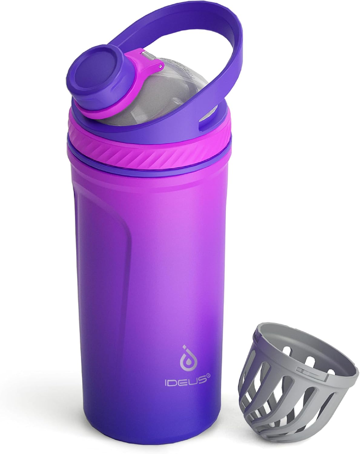 Detalle de Ideus Shaker Protein Trinkflasche 700ml – Doppelwandig Edelstahl, BPA-frei, auslaufsicher