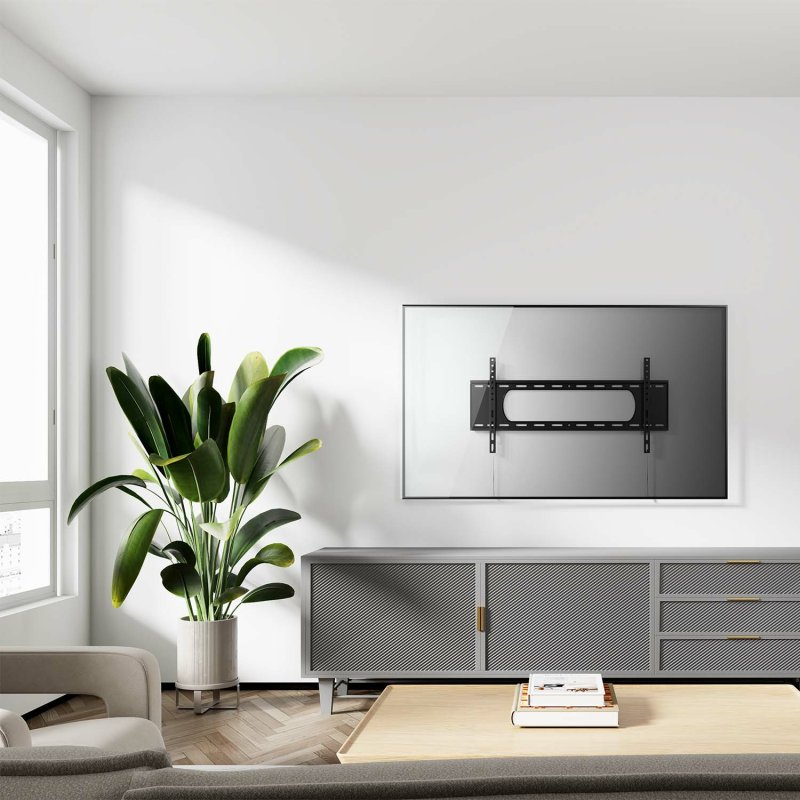Detalle de AISENS Soporte ECO Ultra Delgado para Monitor/TV 43"-90" (80 kg) negro