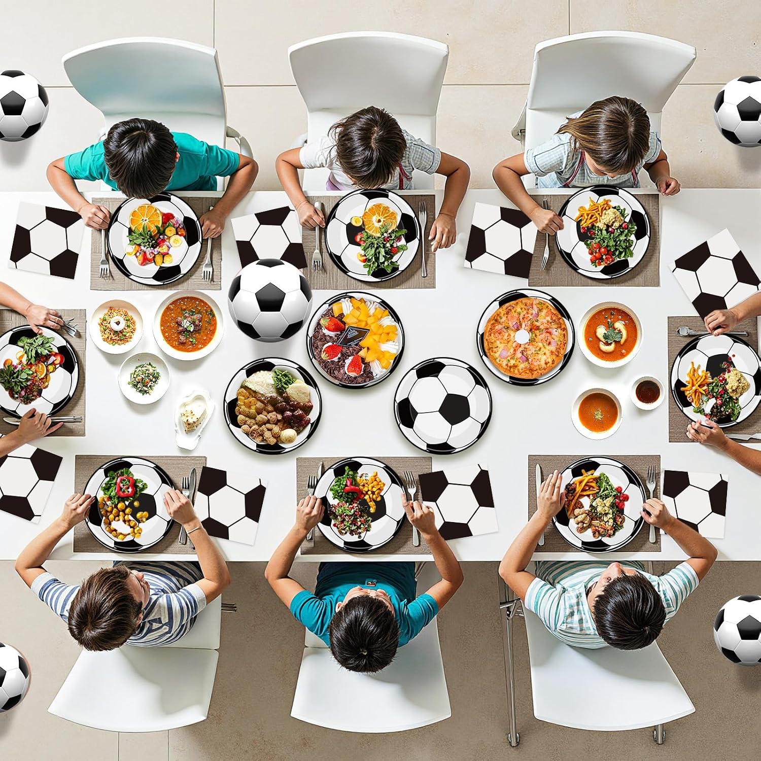 Detalle de 40Pcs Soccer Plates and Napkins Party Supplies – Soccer Birthday Tableware Set (Serves 20)
