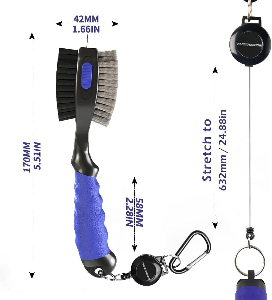 Thumbnail 1 de THIODOON 2-Pack Golf Club Brushes with Dual Bristles, Groove Cleaner and 2-ft Zipline