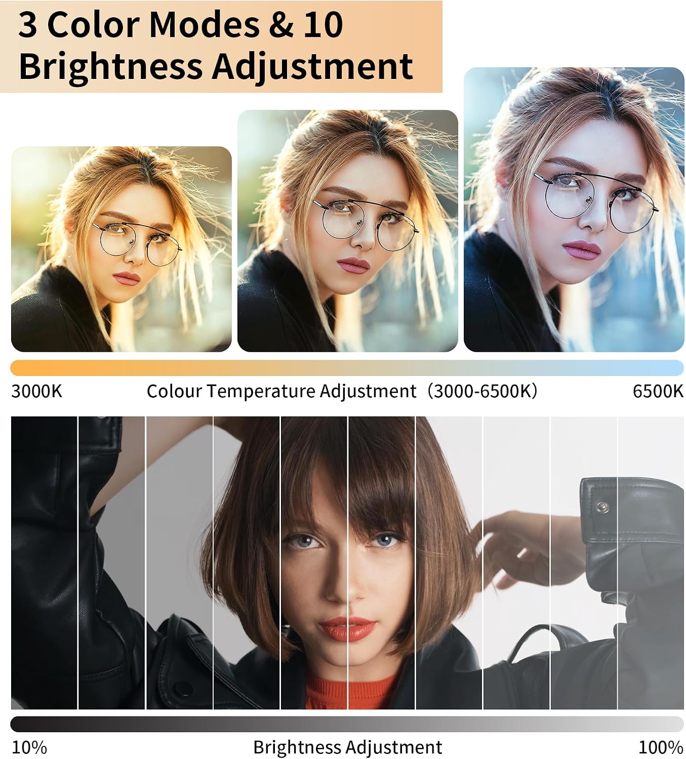 Detalle de TONEOF Portable Phone Light (2000mAh) – USB-C rechargeable LED with 360° clip and 3 modes