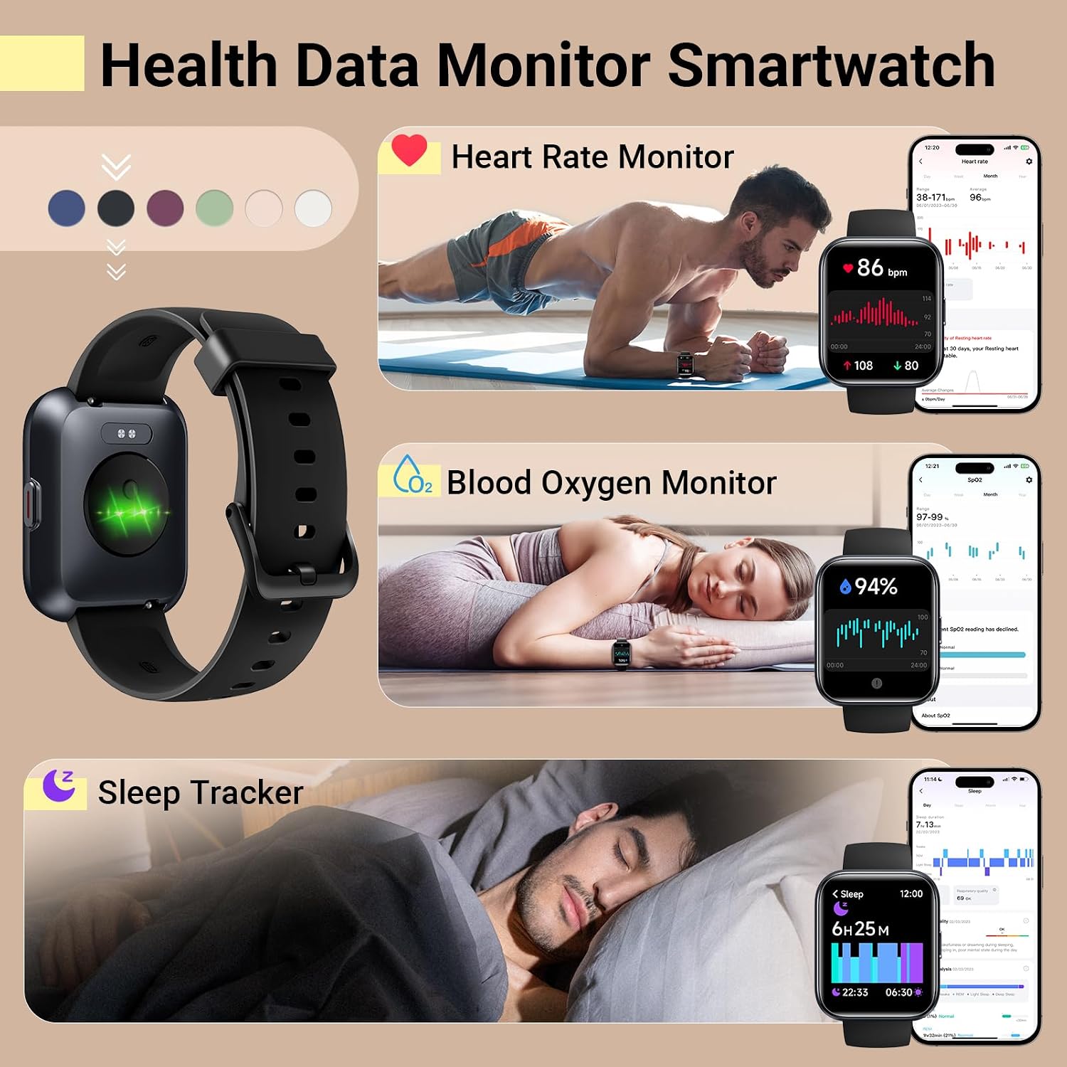 Detalle 2 de Fitness Tracker Smartwatch 1.8"