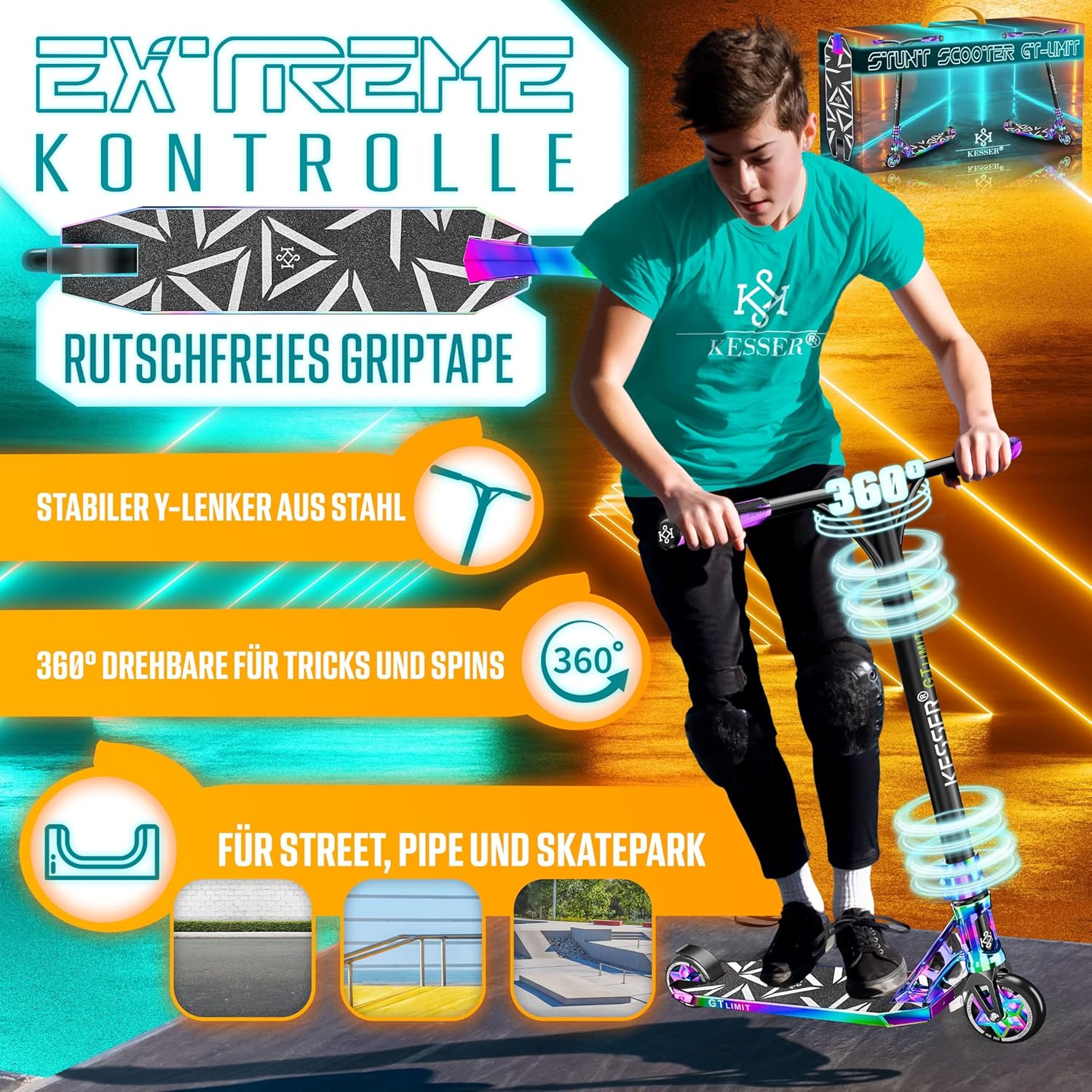 Thumbnail 1 de KESSER Stunt Scooter GT-Limit 360° Lenkung