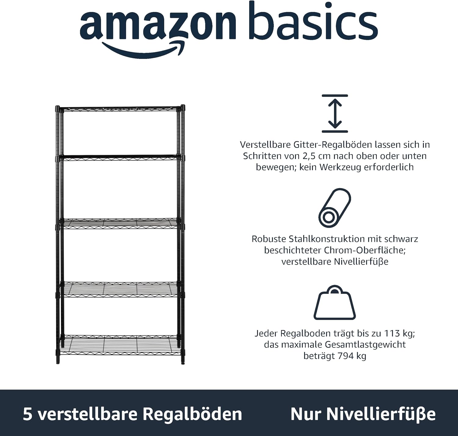 Thumbnail 2 de Amazon Basics Aufbewahrungseinheit 183 cm 🗄