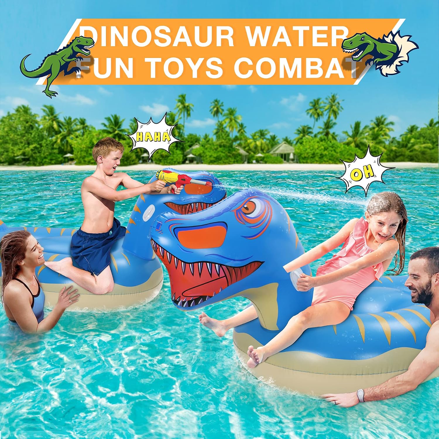 Thumbnail 5 de Jojoin Gigante Gonfiabile Dinosauro: 275×115×100 cm per piscina e spiaggia, robusto e facile da gonfiare