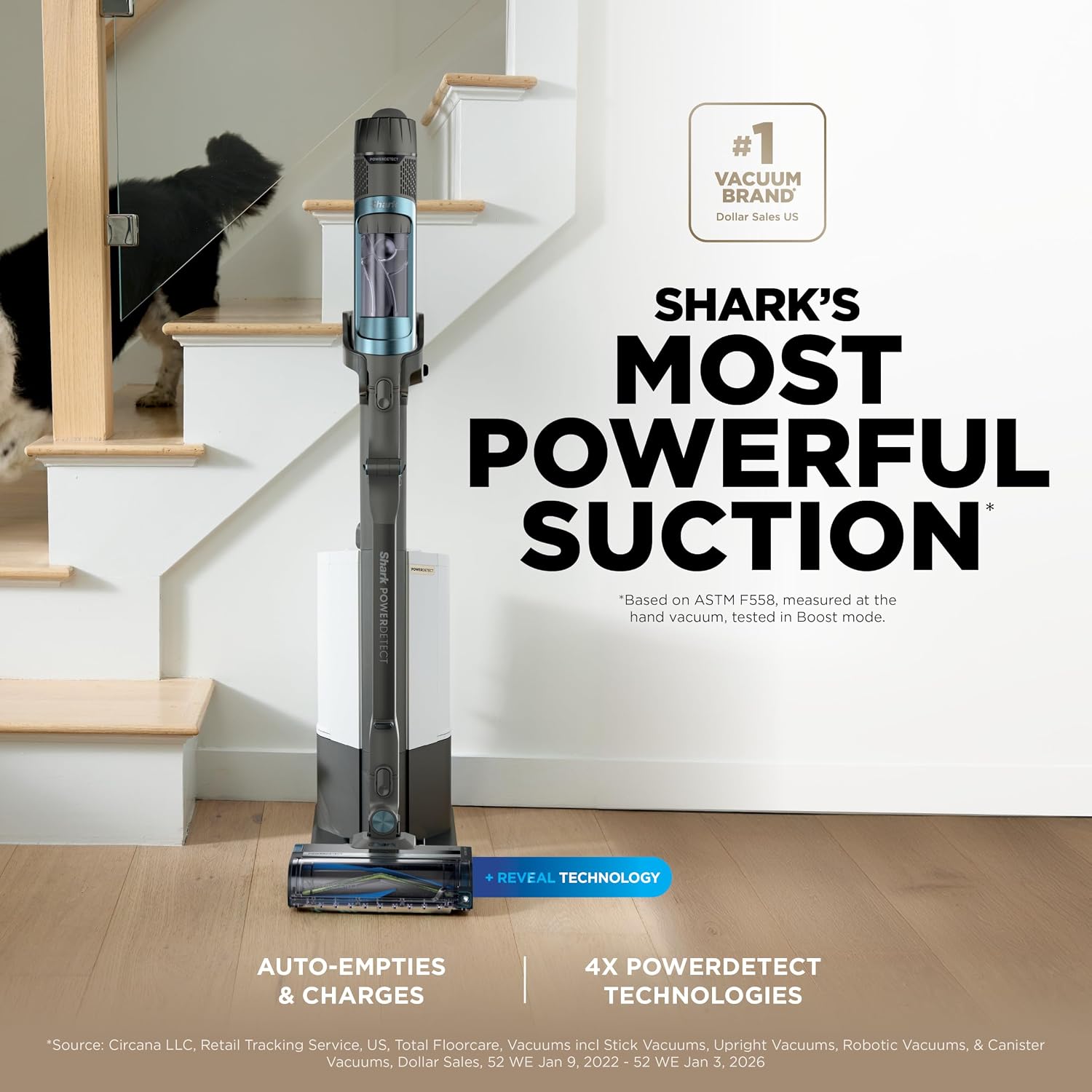 Detalle de Shark PowerDetect Clean & Empty IP3225 Cordless Stick Vacuum, Auto-Empty, HEPA