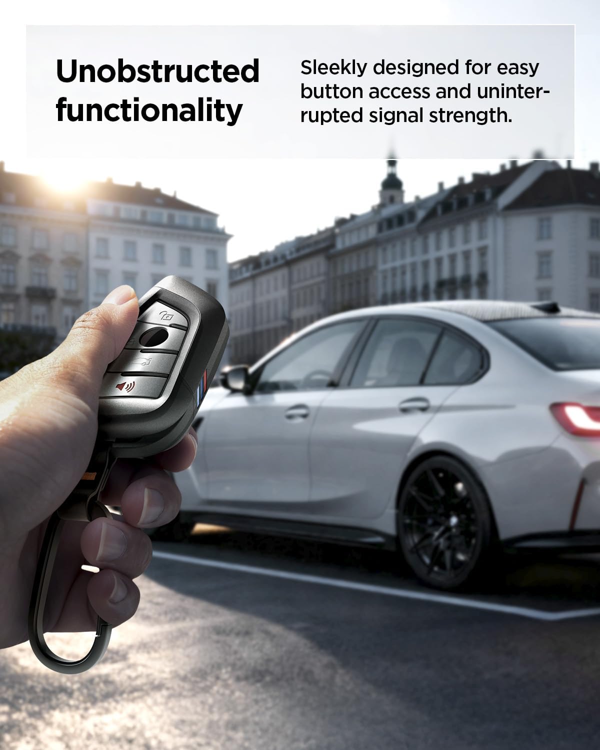 Thumbnail 6 de Spigen Coque Clé pour BMW — étui de porte-clé en TPU avec mousqueton et sangle (1 pièce), noir