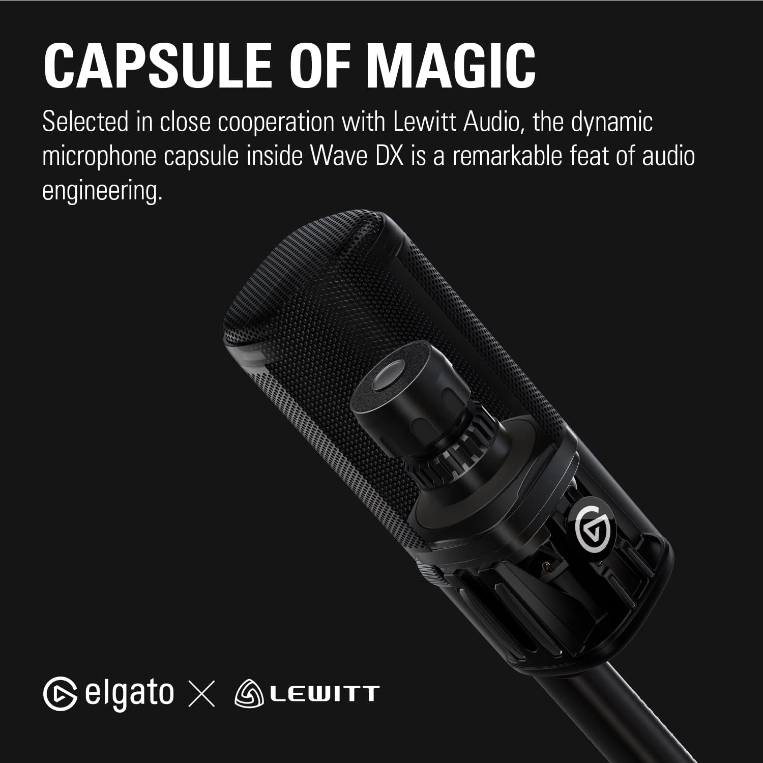 Thumbnail 2 de Elgato Wave DX Dynamic XLR Microphone (Cardioid) for Podcasting, Streaming & Broadcasting