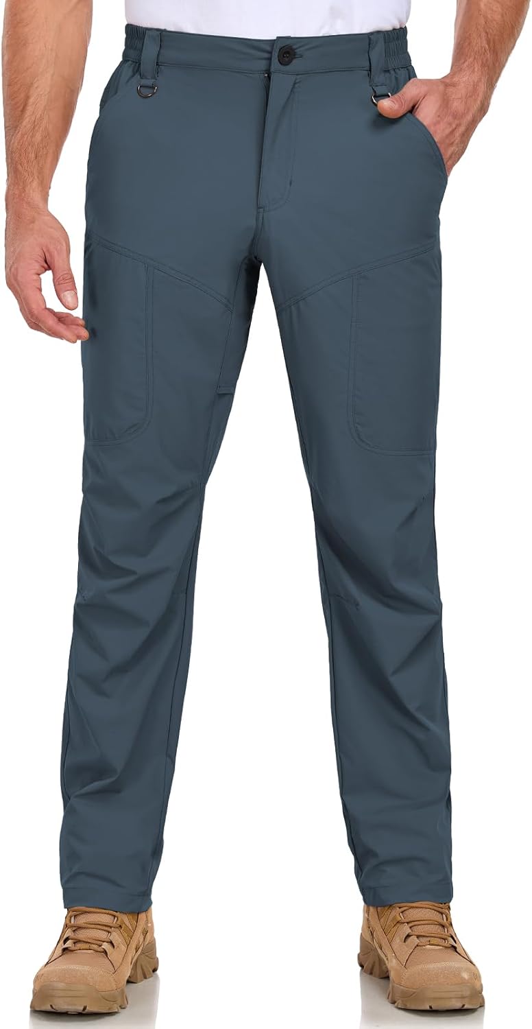Thumbnail 1 de SPOSULEI Mens Lightweight Cargo Hiking Pants: 6-Pocket Water-Resistant Outdoor Trousers