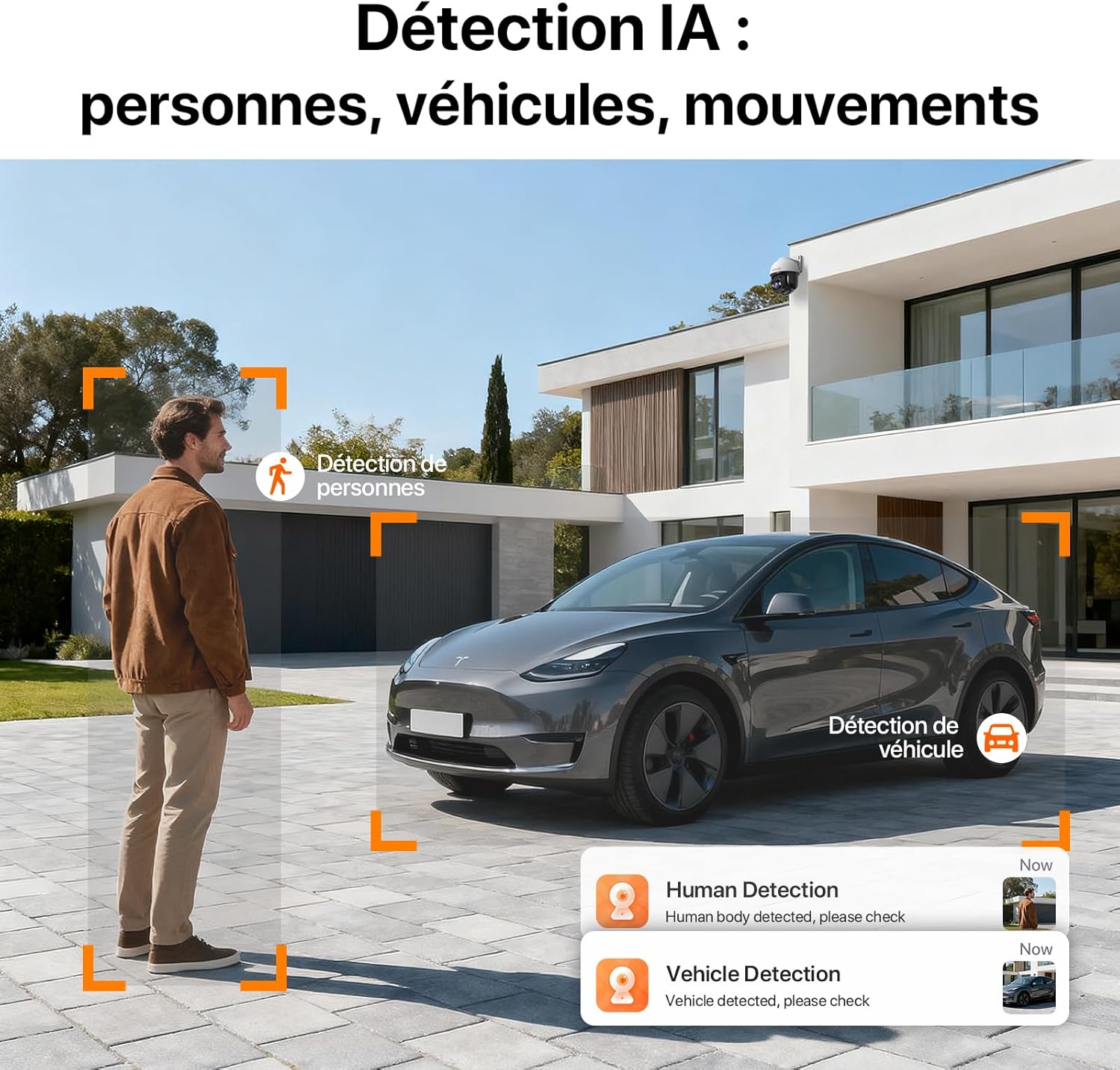 Thumbnail 5 de Tenda CH3-360° Caméra Surveillance Extérieure WiFi 3MP avec Vision Nocturne couleur et Détection AI