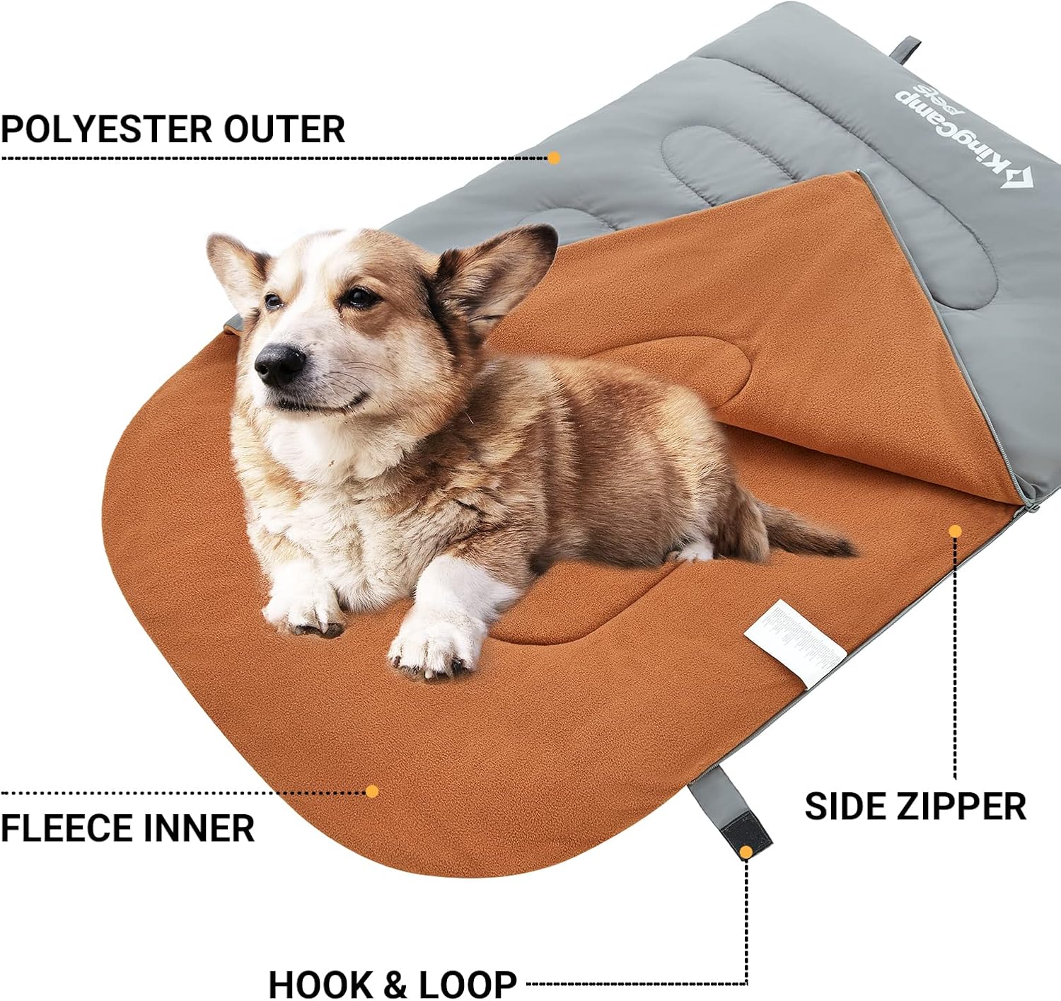 Thumbnail 2 de KingCamp sac de couchage imperméable pour chien 110 x 70 cm, couverture chauffante lavable