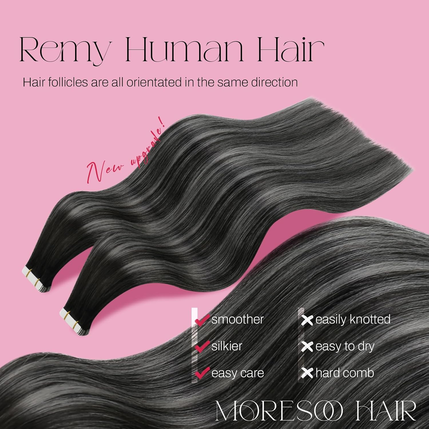 Detalle de Moresoo Ombre Tape-In Hair Extensions 18 inch