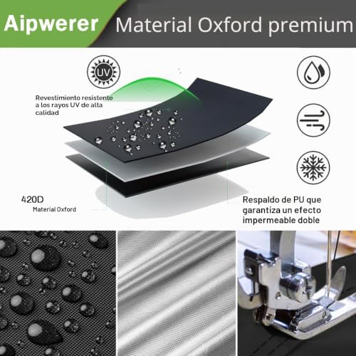 Detalle de Aipwerer funda para muebles de jardín 230x165x80 cm, Oxford 420D